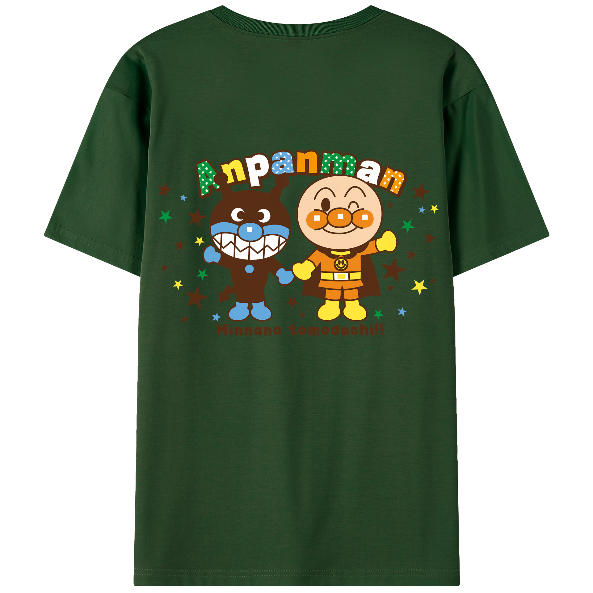 （画像用） アンパンマン Anpanman 綿100％半袖Tシャツ（背面プリント）